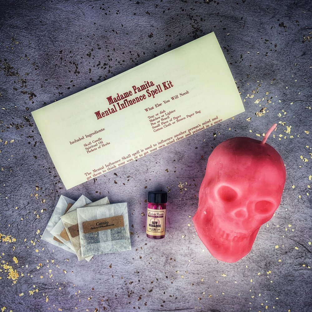 Mental Influence Skull Candle Spell Kit - Mind Control & Mental Clarity