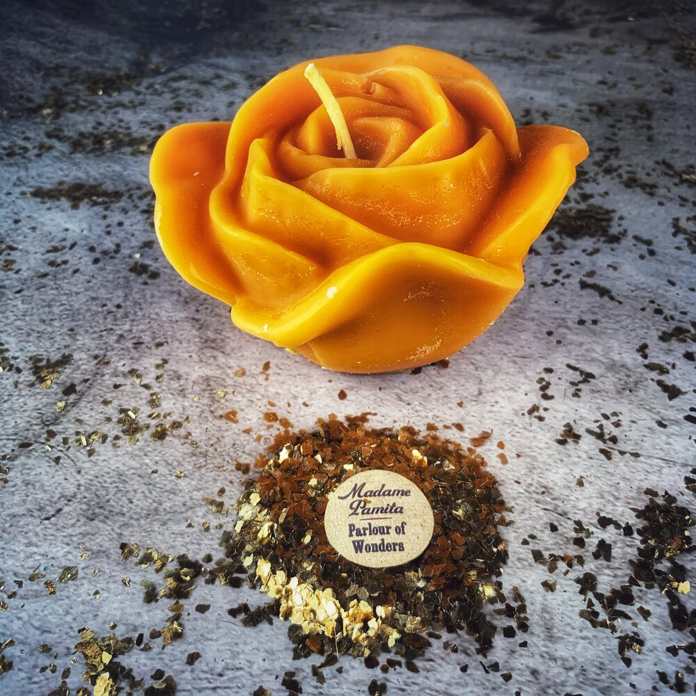 Beeswax Rose Romance Spell Candle - True Love & Soul Mate Magic