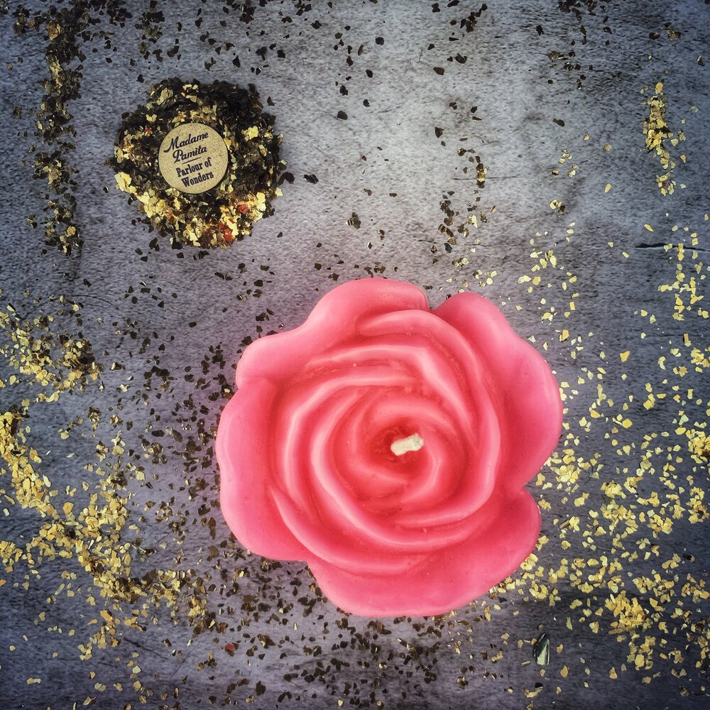 Beeswax Rose Romance Spell Candle - True Love & Soul Mate Magic