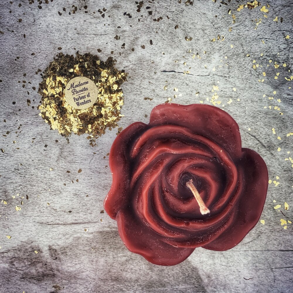 Beeswax Rose Romance Spell Candle - True Love & Soul Mate Magic