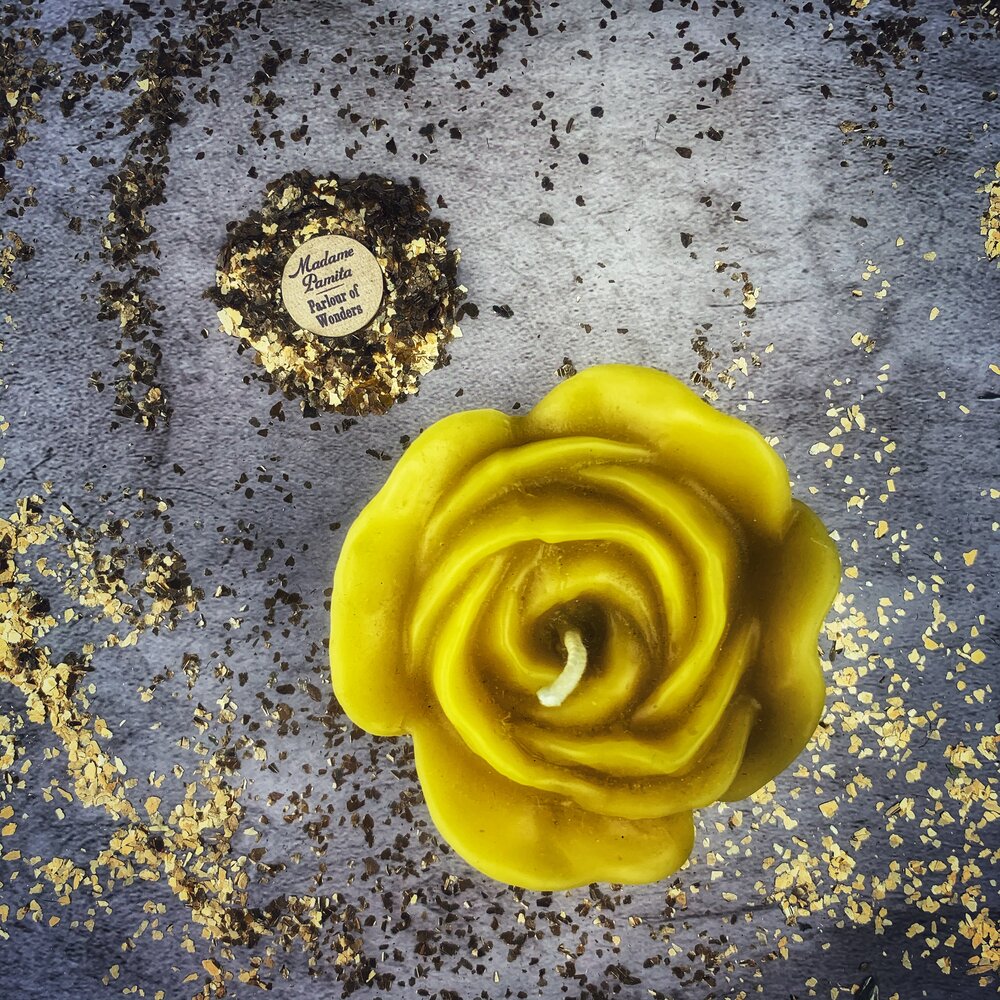 Beeswax Rose Romance Spell Candle - True Love & Soul Mate Magic