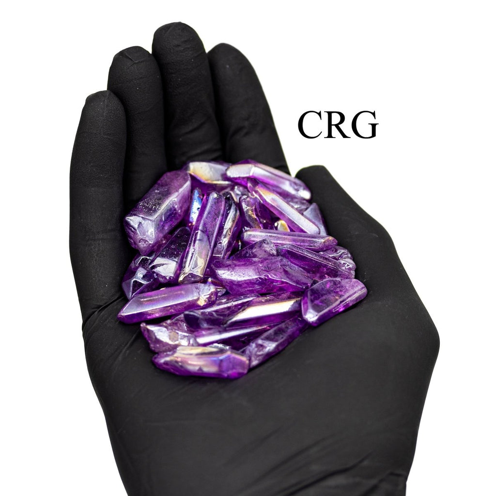Purple Aura Quartz Points (1 Pound) Size 1 to 2 Inches Bulk Wholesale Lot Crystals