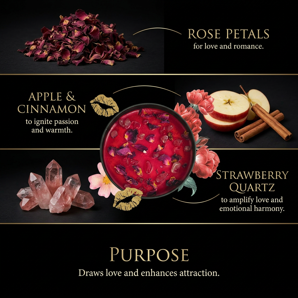 Love & Attraction Candle — 8‑oz Romantic Manifestation