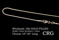 QTY 1 - 18k Gold Filled Snake Chain / 1.2mm W x 16" L