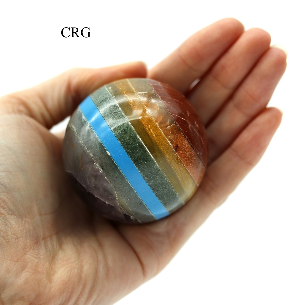 QTY 1 - 7 Stone Gemstone Sphere / 40-50mm AVG