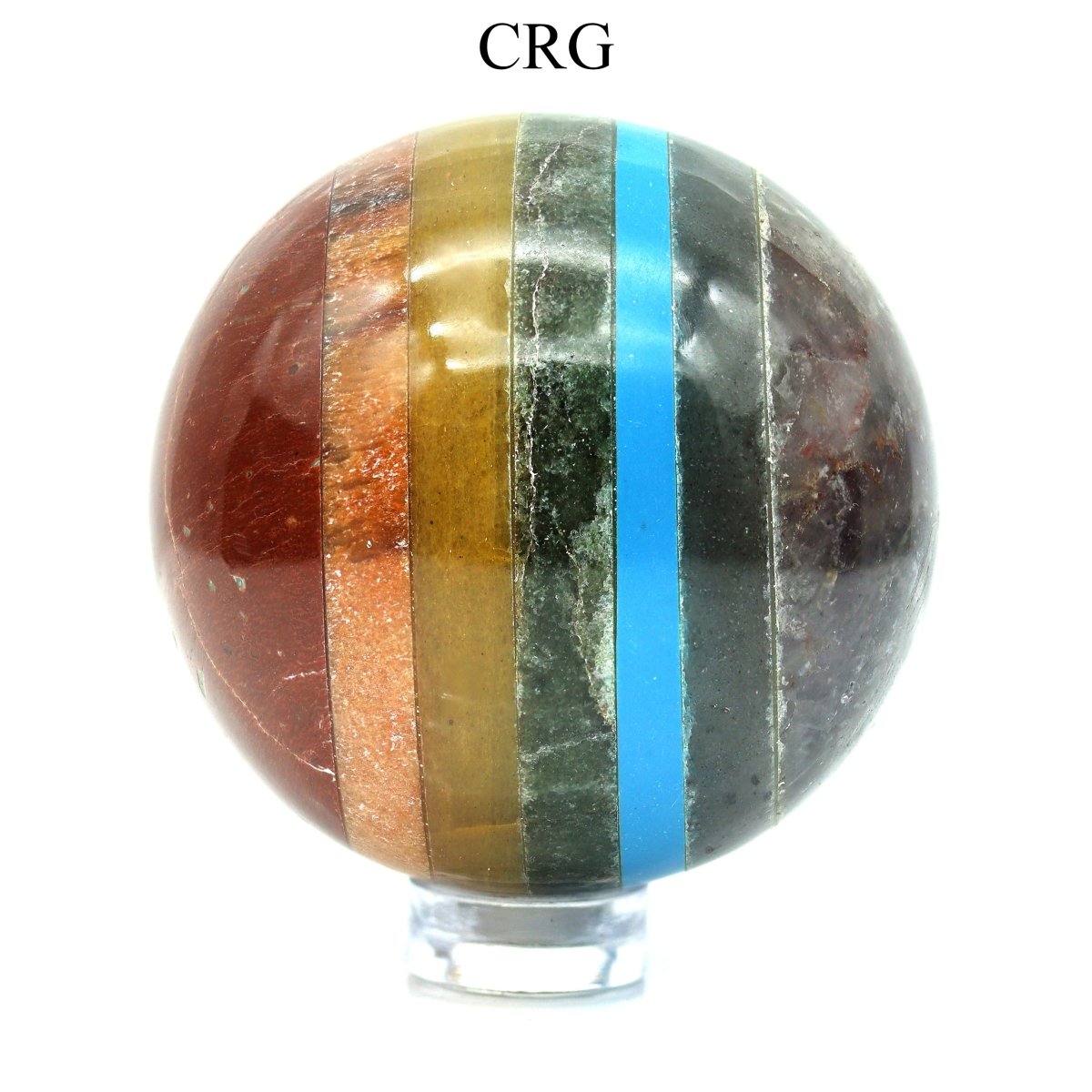 QTY 1 - 7 Stone Gemstone Sphere / 40-50mm AVG