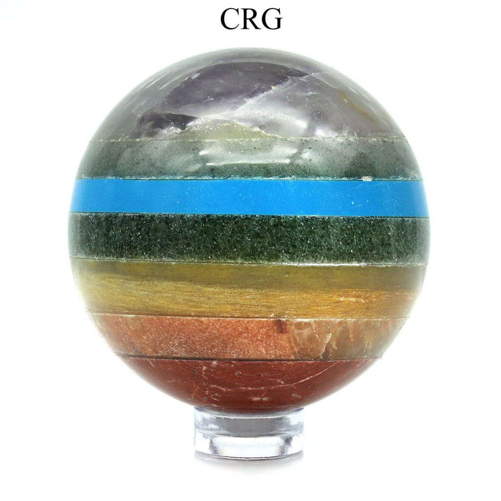 QTY 1 - 7 Stone Gemstone Sphere / 40-50mm AVG