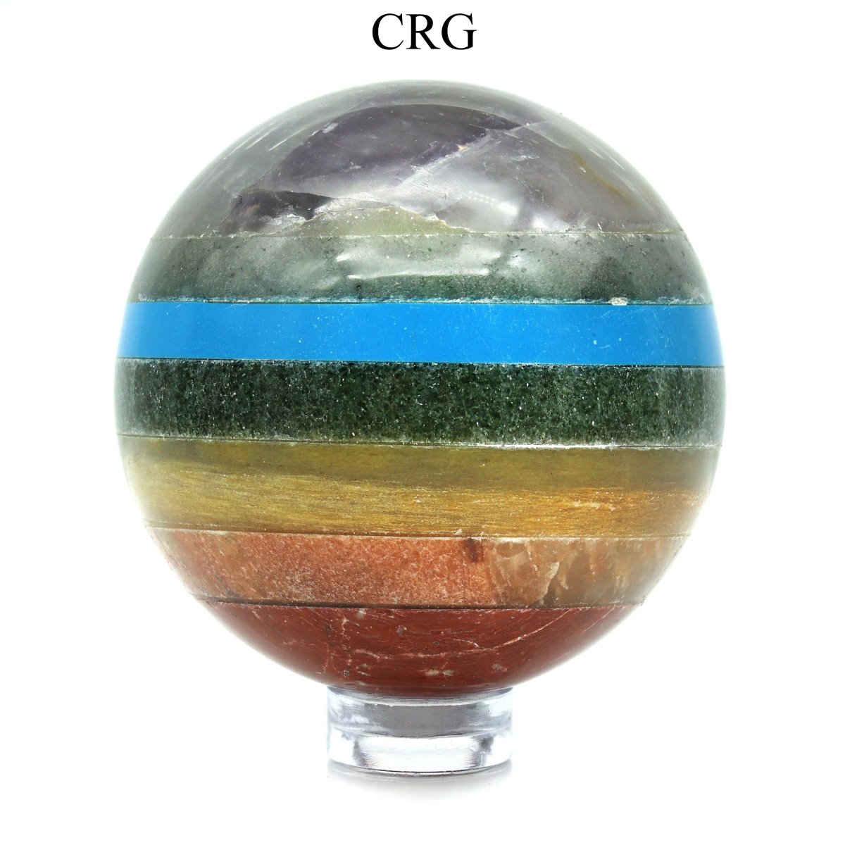 QTY 1 - 7 Stone Gemstone Sphere / 40-50mm AVG