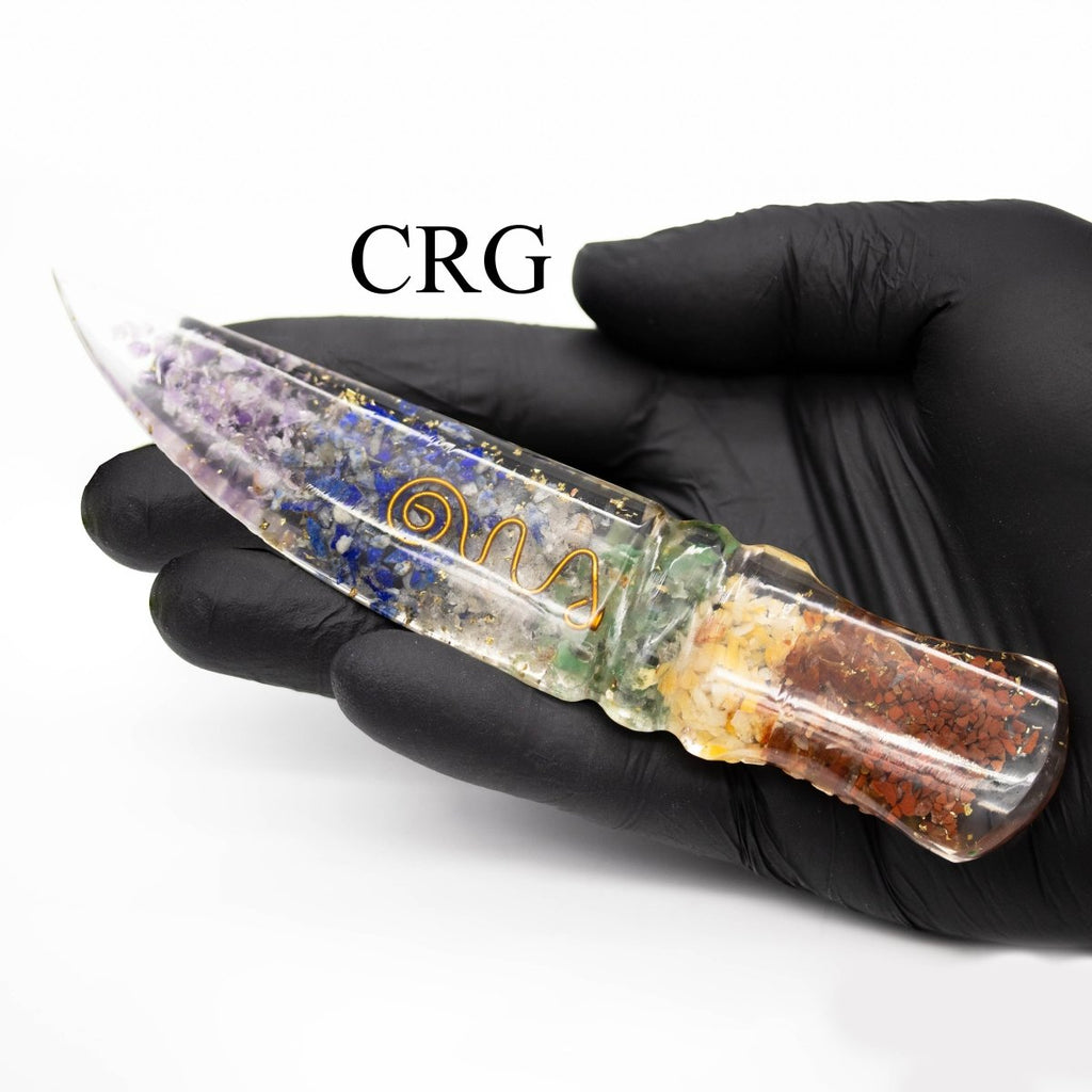QTY 1 - 7 Stone Orgonite Dagger / 6.5" Avg