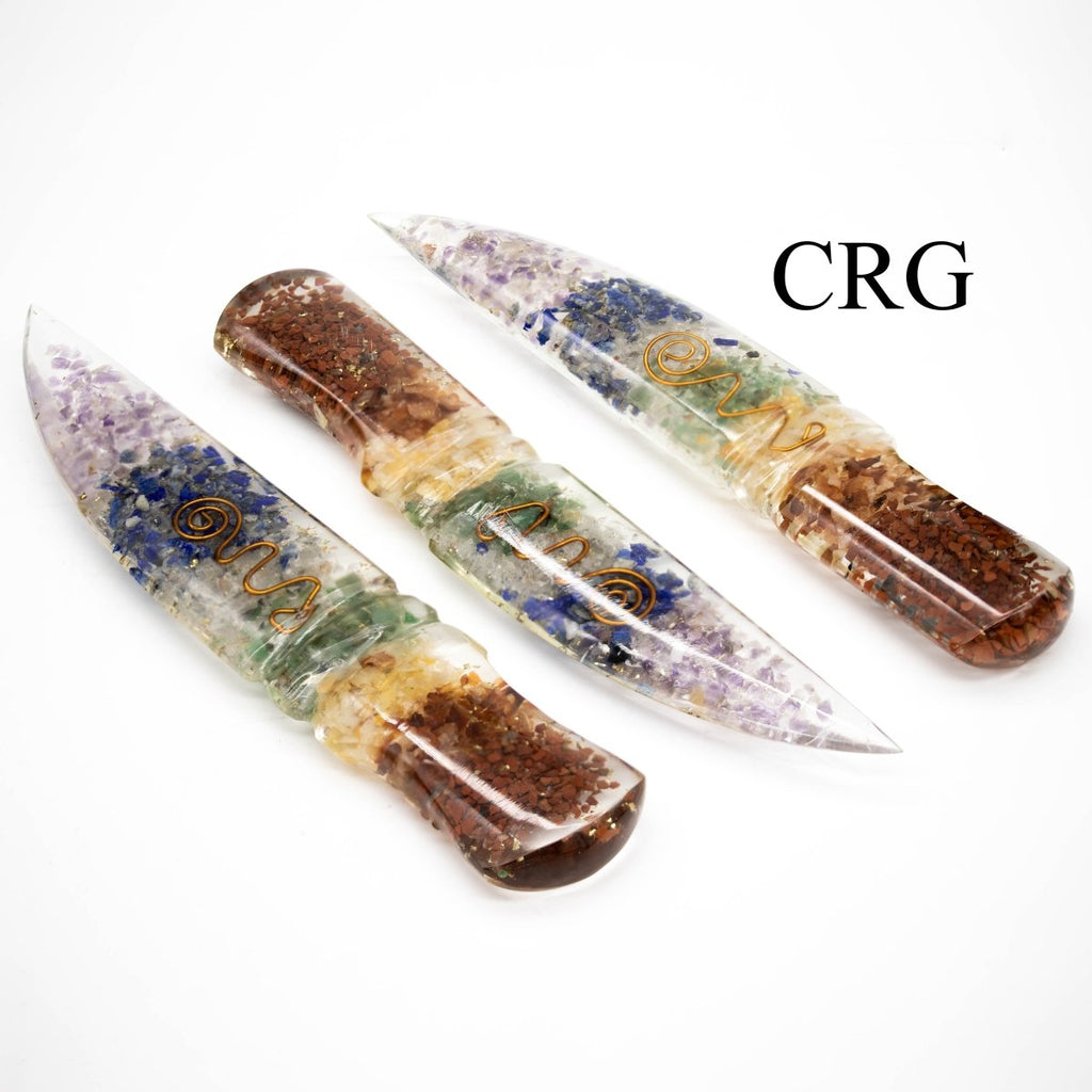 QTY 1 - 7 Stone Orgonite Dagger / 6.5" Avg