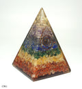 QTY 1 - 7 Stone Orgonite Pyramid w/ Copper / 5" Tall AVG
