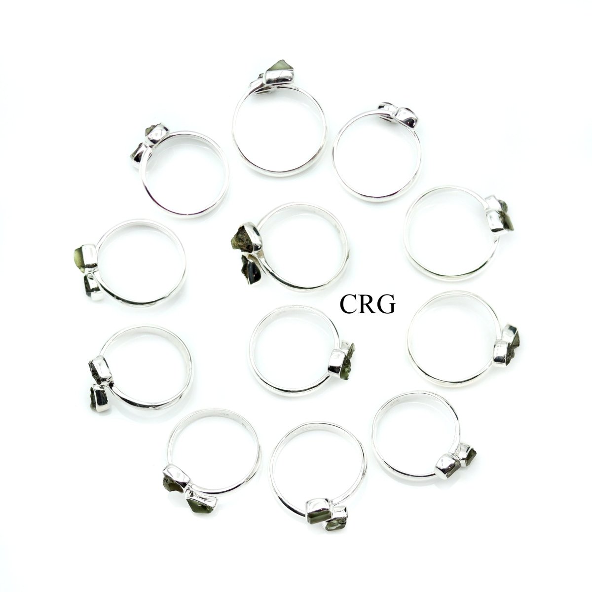 QTY 1 - 925 Sterling Silver Moldavite Rings / ADJUSTABLE