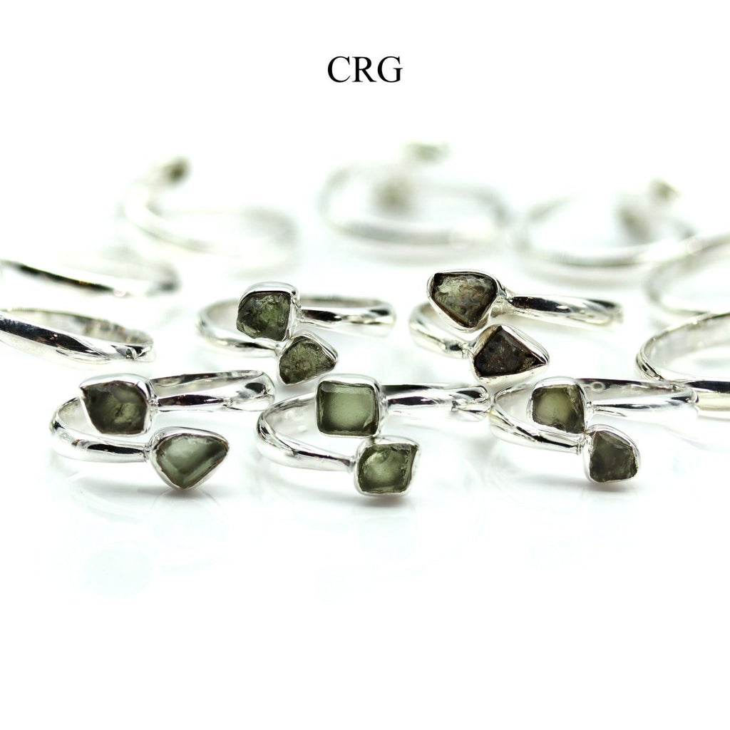 QTY 1 - 925 Sterling Silver Moldavite Rings / ADJUSTABLE