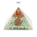 QTY 1 - Amazonite Chip Orgonite Pyramid w/ Copper / 3" Avg
