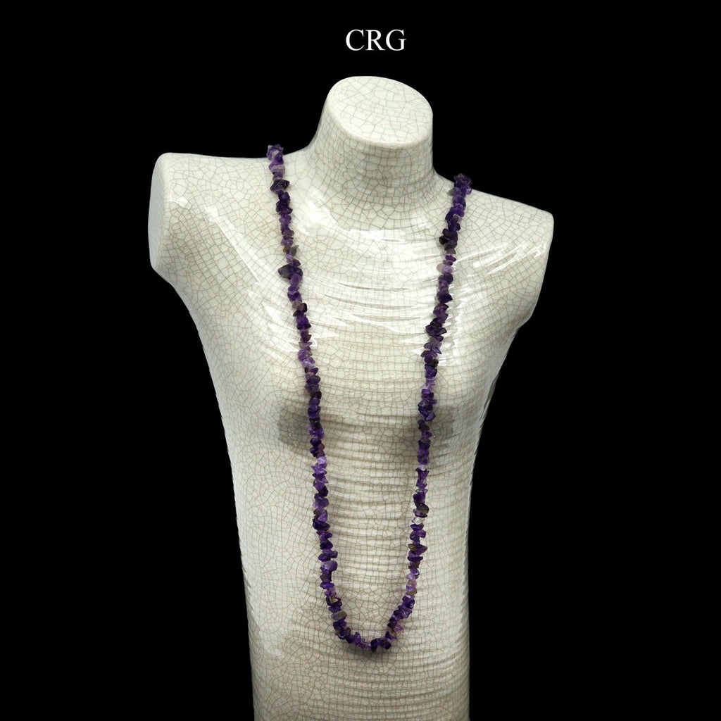 QTY 1 - Amethyst / 32" 'Endless' Chip Necklace