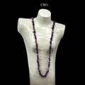 QTY 1 - Amethyst / 32" 'Endless' Chip Necklace
