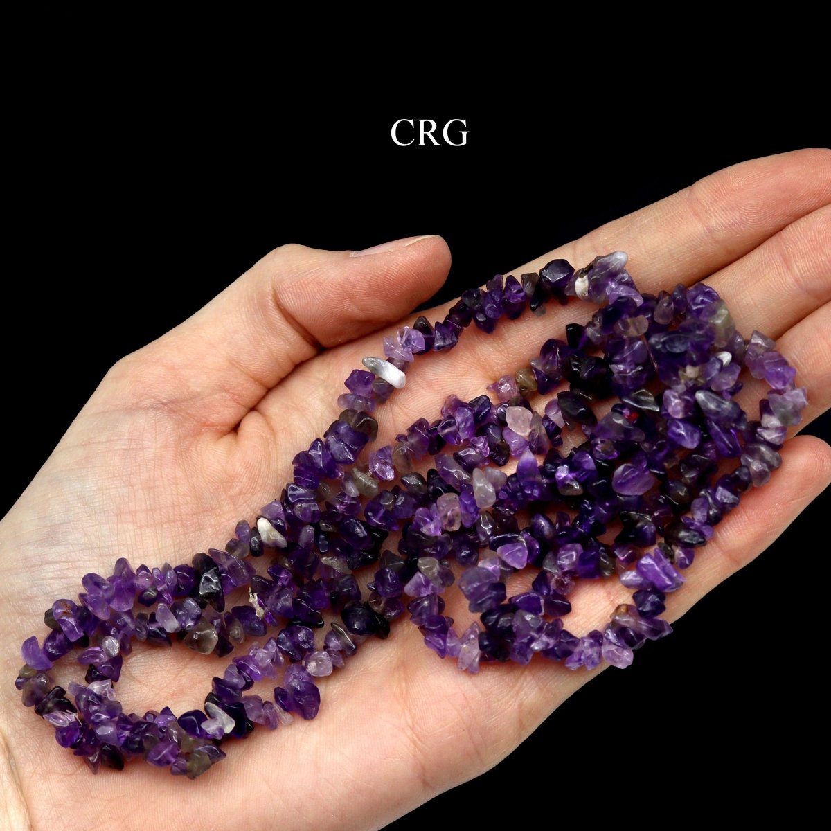 QTY 1 - Amethyst / 32" 'Endless' Chip Necklace
