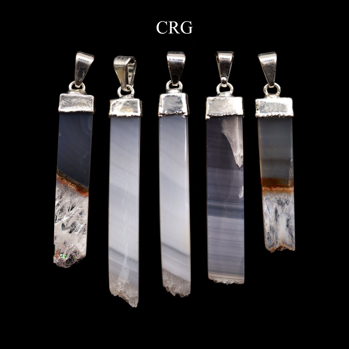 QTY 1 - Amethyst Bar Pendant with Silver Plating / 40-50mm AVG