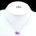 Amethyst Double Terminated Point Necklace with Silver Plating (18 Inches) (1 Piece)