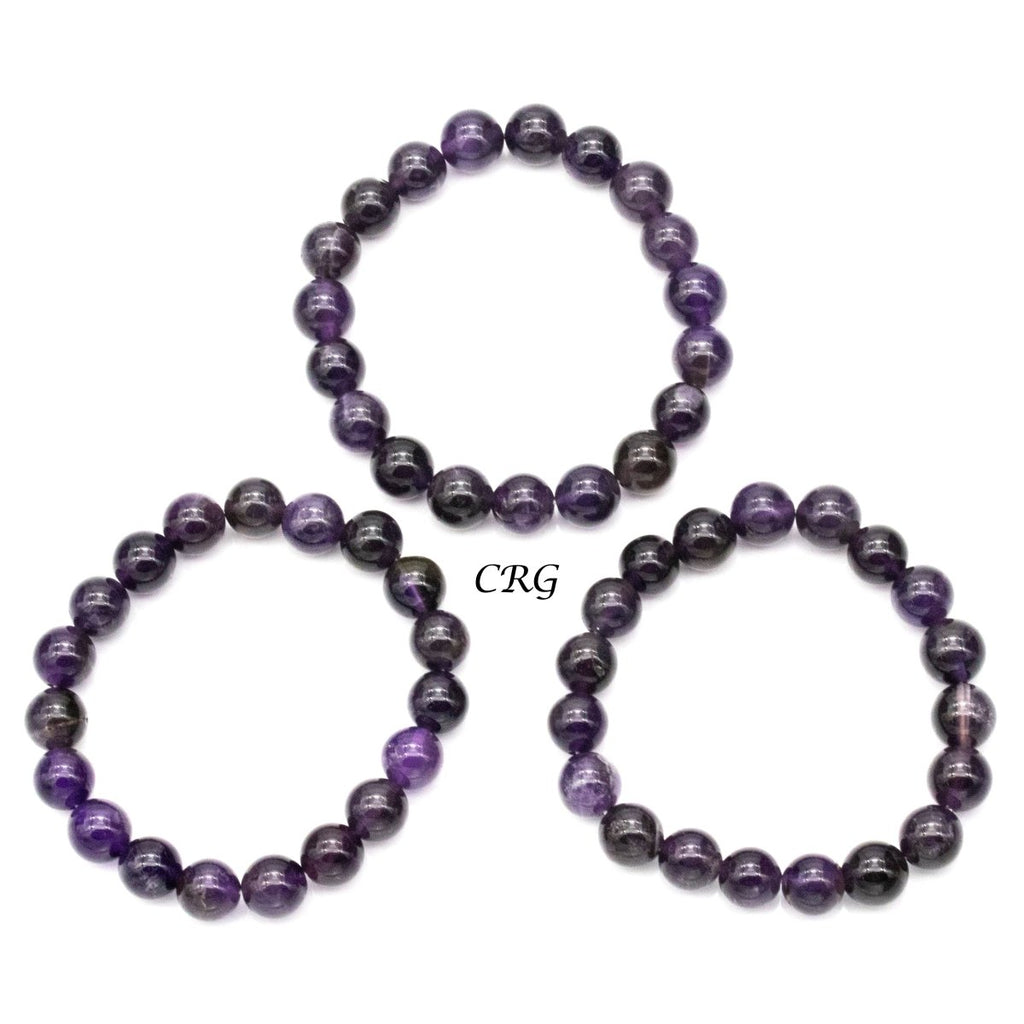 Qty 1 - Amethyst Premium Bead Stretch Bracelet / 10 mm AVG