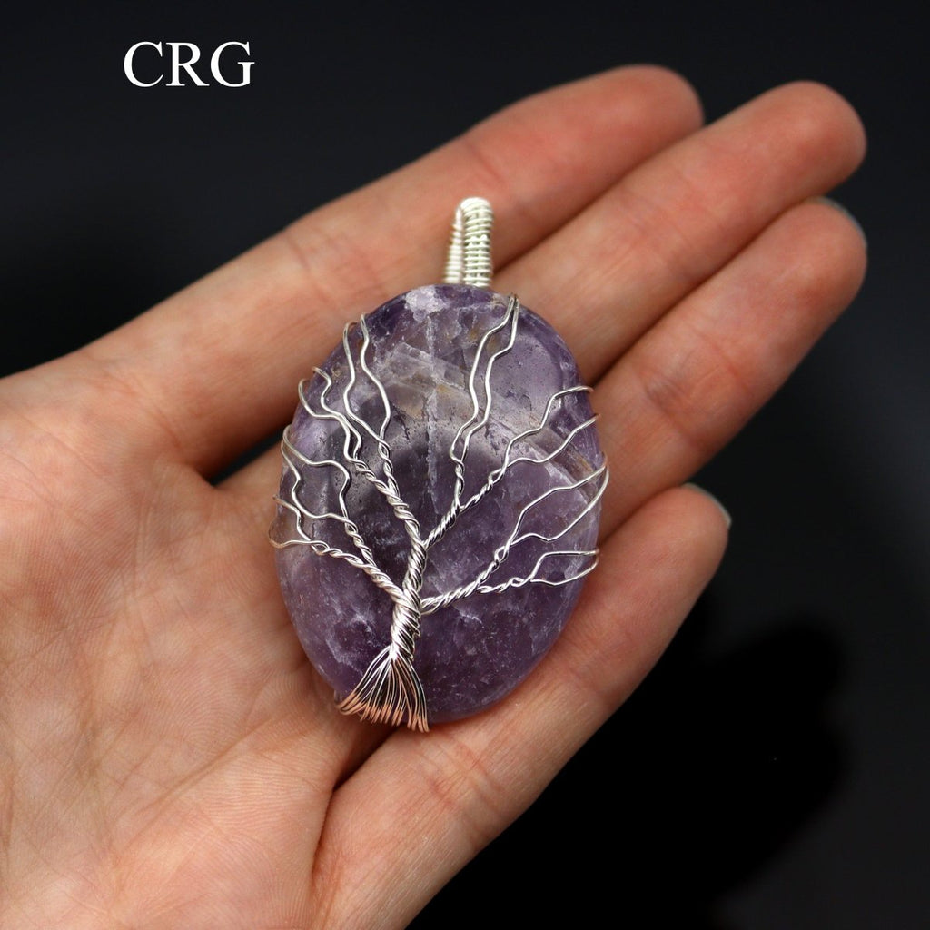 QTY 1 - Amethyst Wire Wrapped Tree of Life Pendant