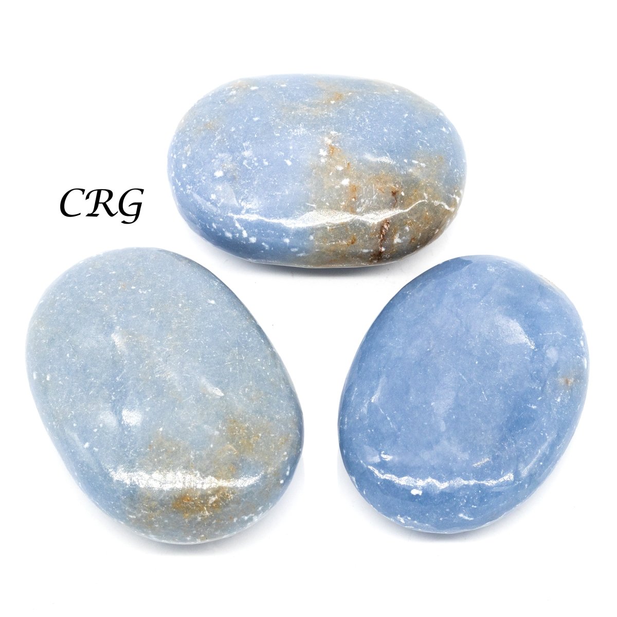 QTY 1 - Angelite Palm Stone / 2" Avg