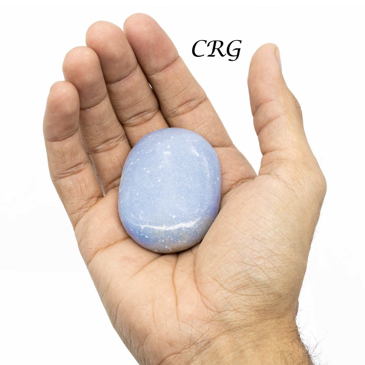 QTY 1 - Angelite Palm Stone / 2" Avg