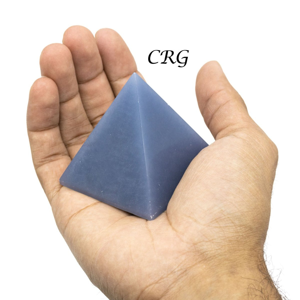 QTY 1 - Angelite Pyramid / 60-70mm AVG
