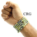 QTY 1 - Australian Green Jasper Stretch Bracelet / 8 mm Round Beads