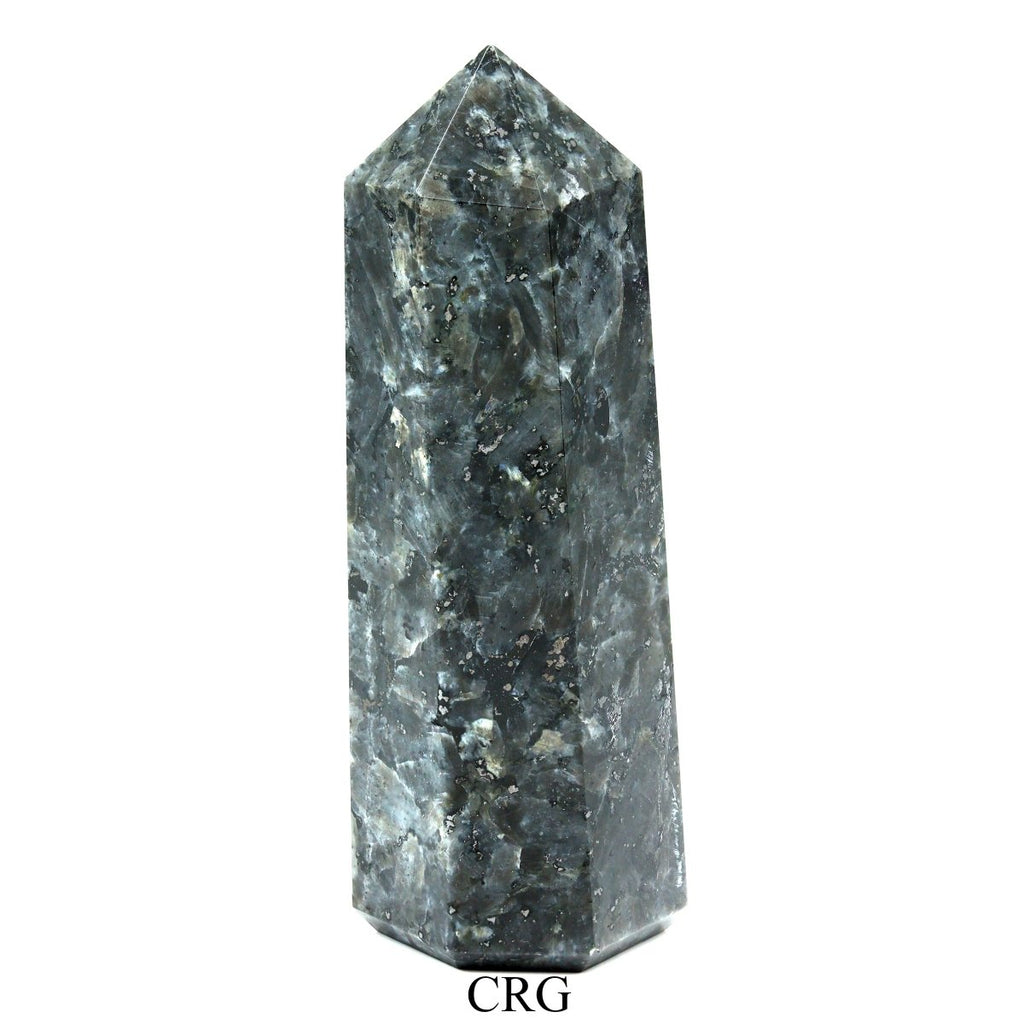 QTY 1 - Black Labradorite/Larvikite Point / 3-5" AVG