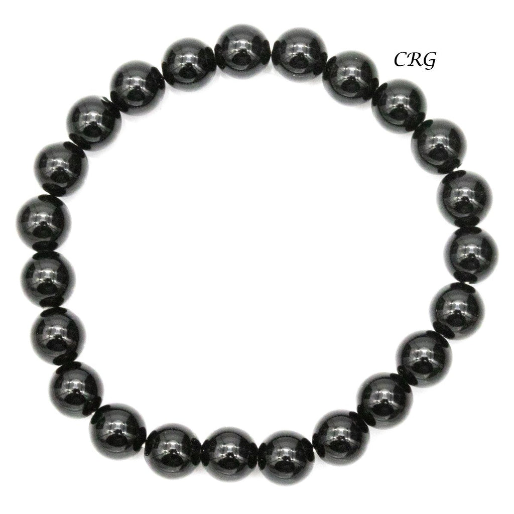 Qty 1 - Black Obsidian Premium Bead Stretch Bracelet / 8 mm AVG