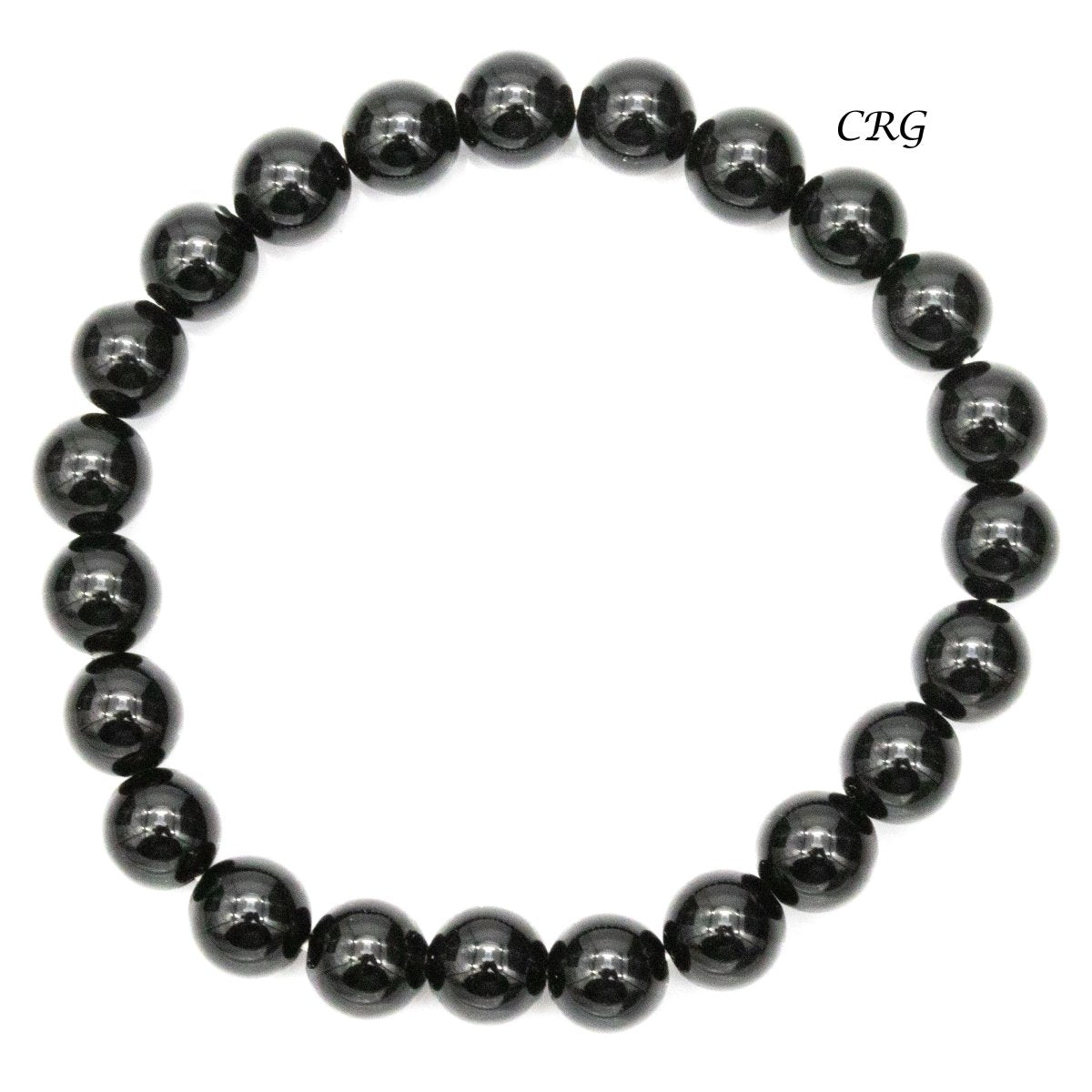 Qty 1 - Black Obsidian Premium Bead Stretch Bracelet / 8 mm AVG