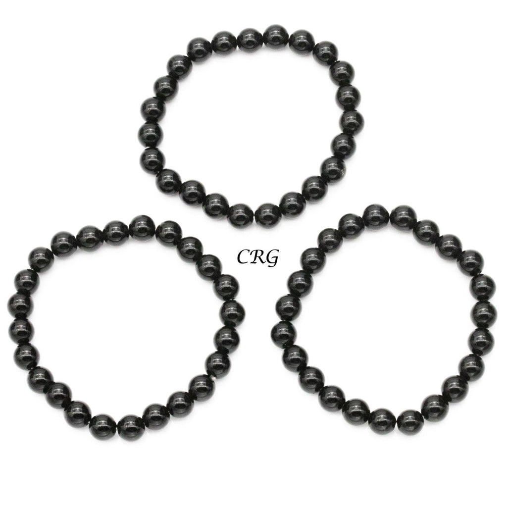 Qty 1 - Black Obsidian Premium Bead Stretch Bracelet / 8 mm AVG