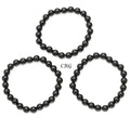 Qty 1 - Black Obsidian Premium Bead Stretch Bracelet / 8 mm AVG