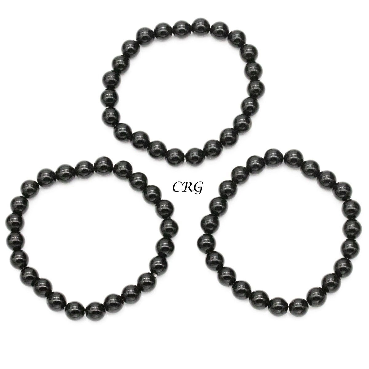 Qty 1 - Black Obsidian Premium Bead Stretch Bracelet / 8 mm AVG
