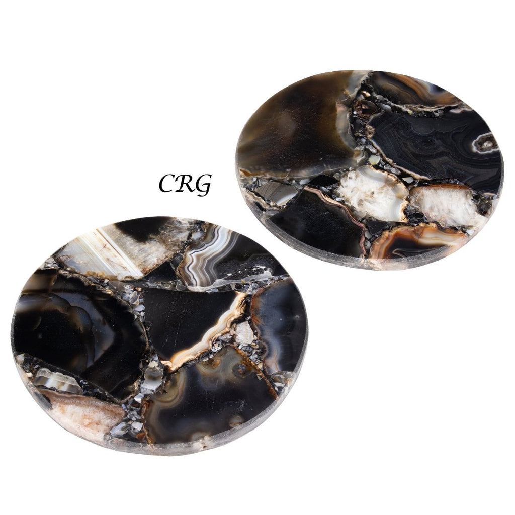 QTY 1 - Black Onyx Orgonite Coaster / 4" Round Avg.