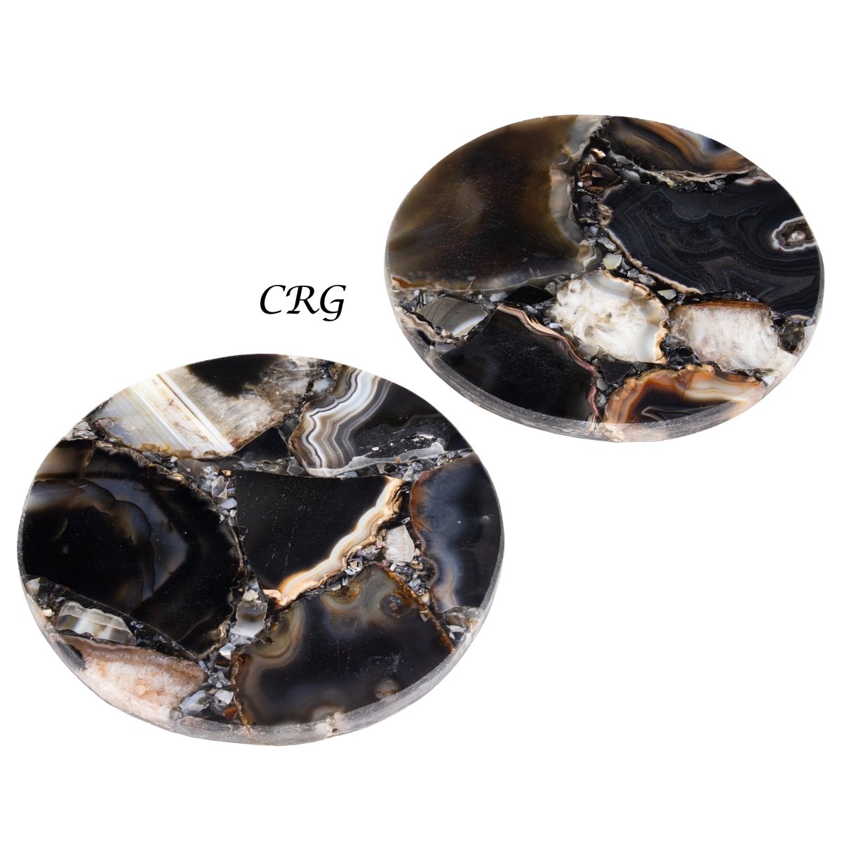 QTY 1 - Black Onyx Orgonite Coaster / 4" Round Avg.