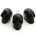 QTY 1 - Black Tourmaline Gemstone Skull / 1.5" AVG