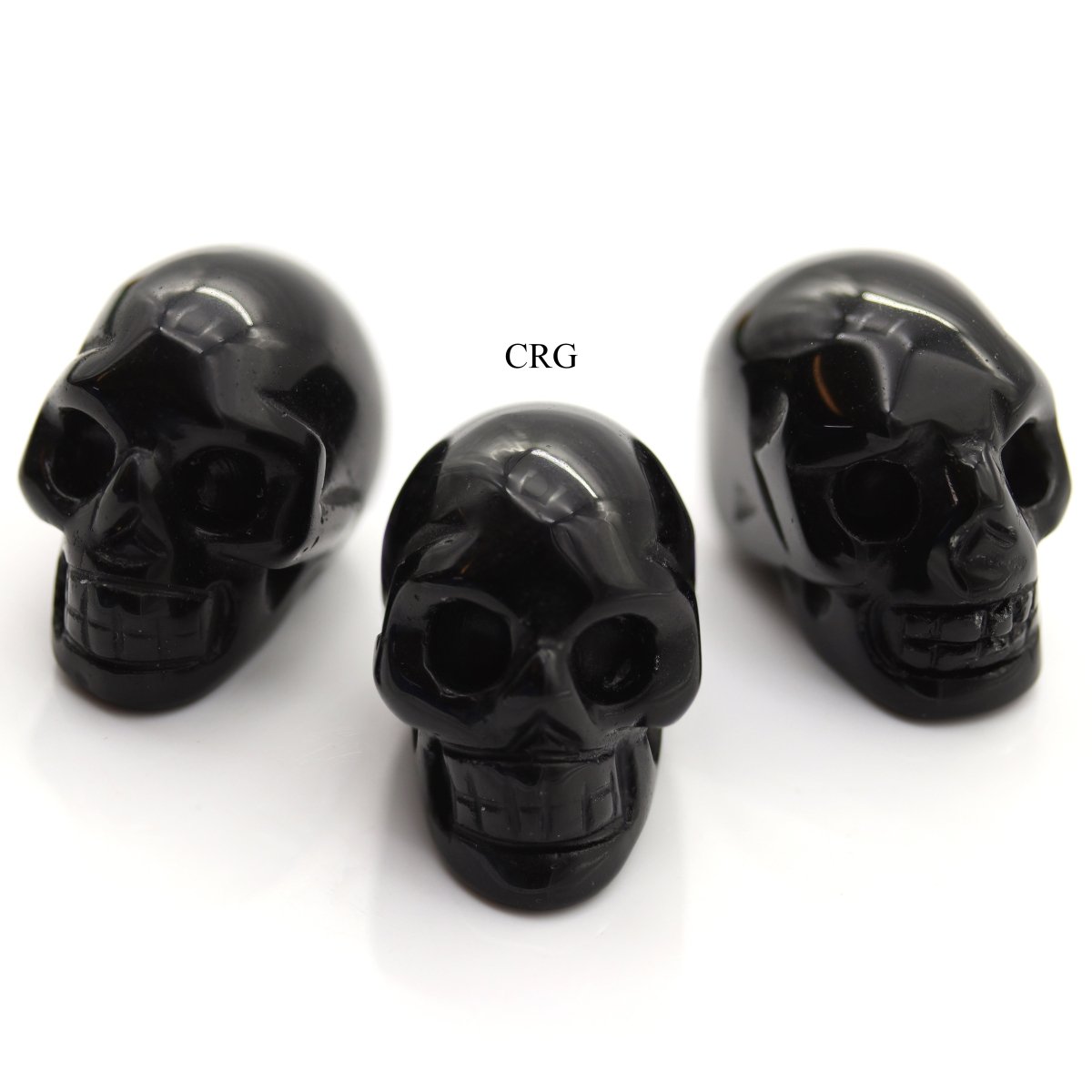 QTY 1 - Black Tourmaline Gemstone Skull / 1.5" AVG