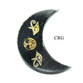 QTY 1 - Black Tourmaline Orgonite Moon / 5" AVG