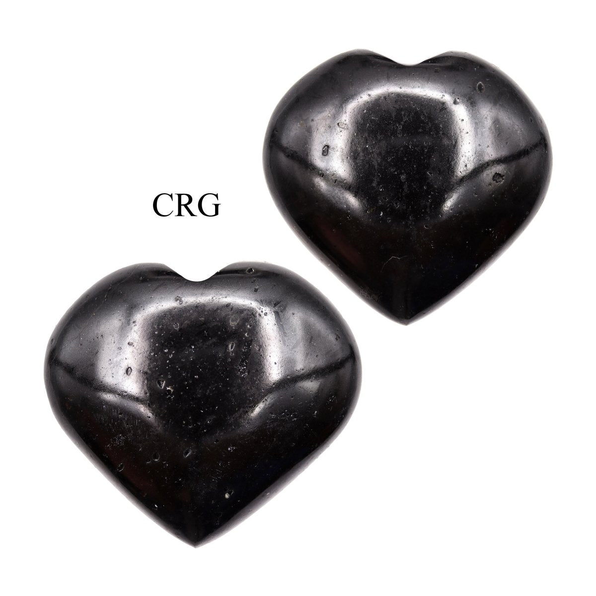 QTY 1 - Black Tourmaline Puffy Heart / 2-4" AVG