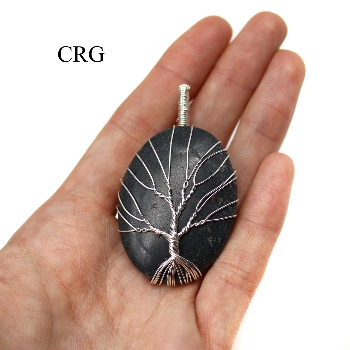 QTY 1 - Black Tourmaline Wire Wrapped Tree of Life Pendant