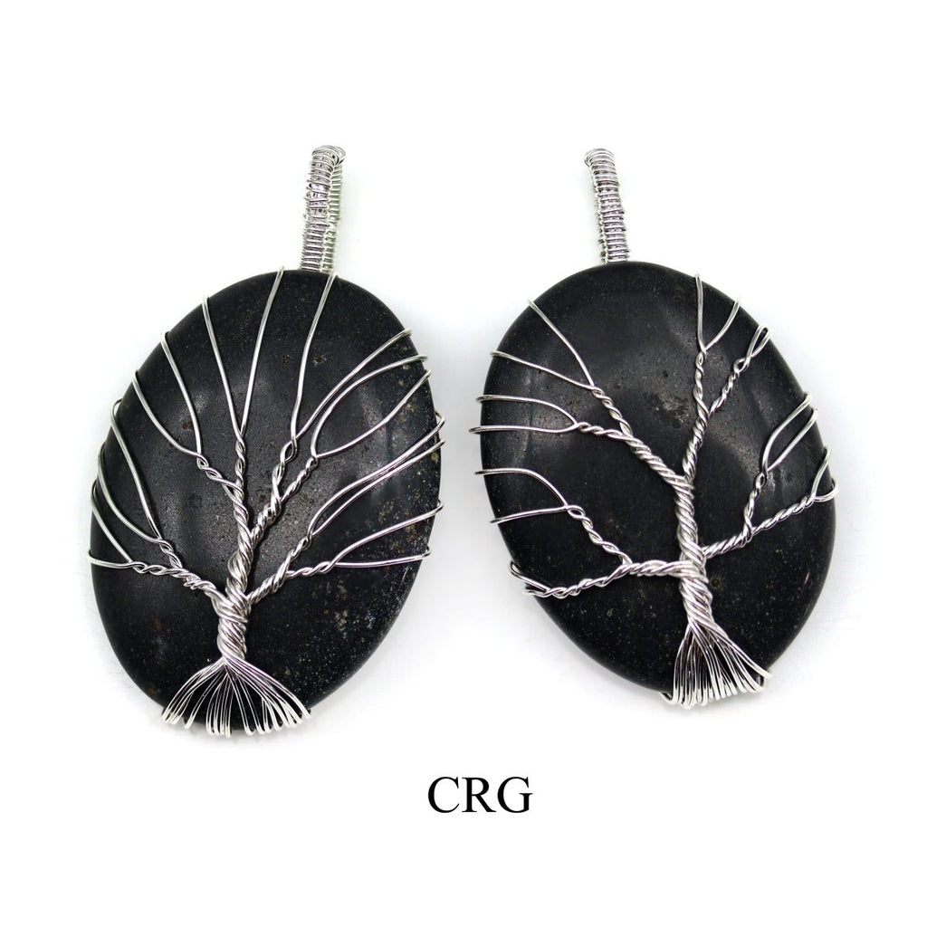 QTY 1 - Black Tourmaline Wire Wrapped Tree of Life Pendant