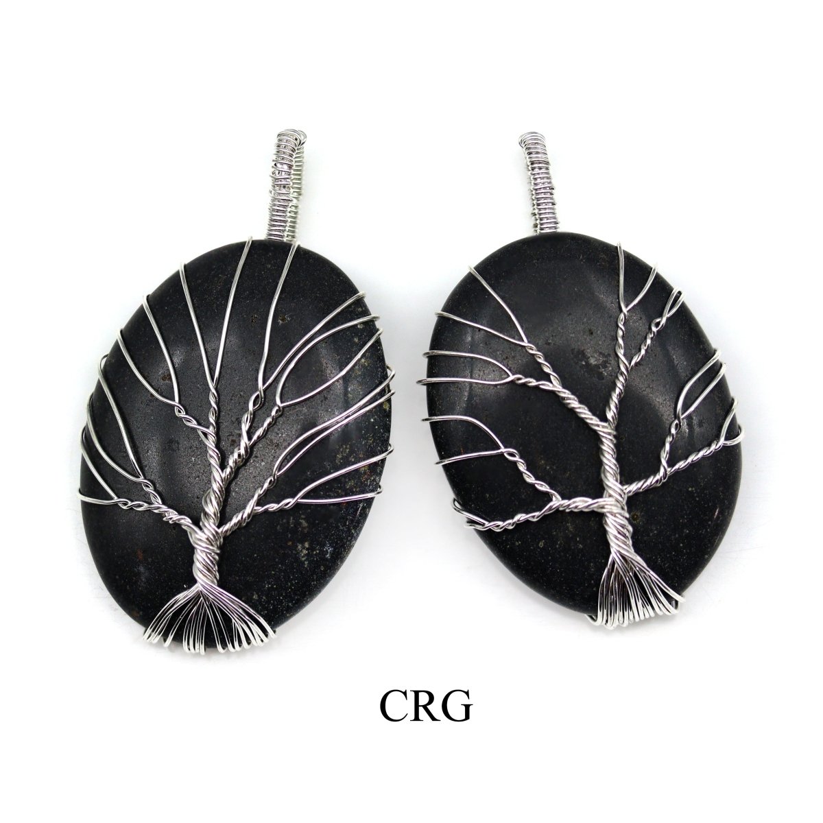 QTY 1 - Black Tourmaline Wire Wrapped Tree of Life Pendant