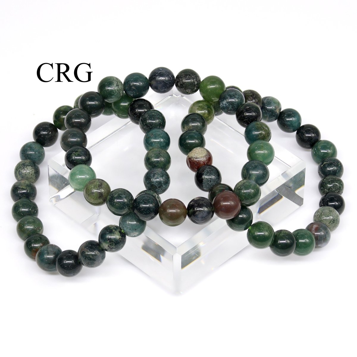 QTY 1 - Bloodstone Tumbled Bead Stretch Bracelet / 8-12mm AVG