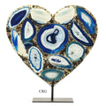 Blue Agate Resin Heart on Metal Stand 10 to 12 inches