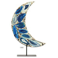 QTY 1 - Blue Agate Moon on Metal Base / 15-16" AVG