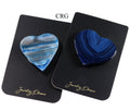 QTY 1 - Blue Agate Slice Heart Phone Grip / 2-3" AVG