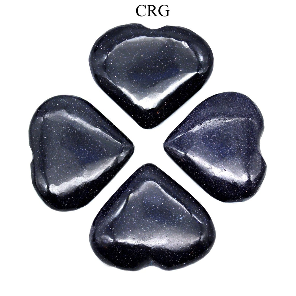 QTY 1 - Blue Goldstone Puffy Heart / 2-3" AVG