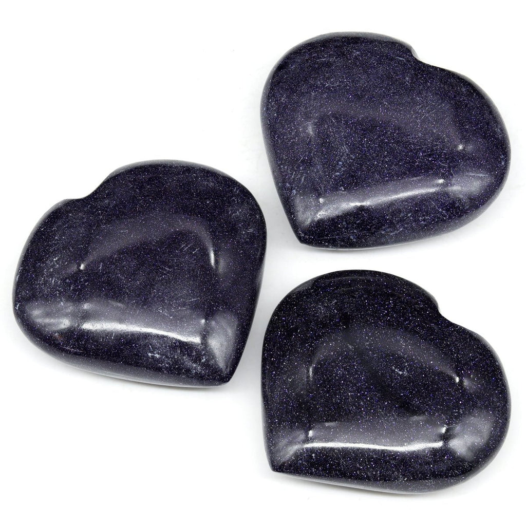 QTY 1 - Blue Goldstone Puffy Heart / 2-3" AVG